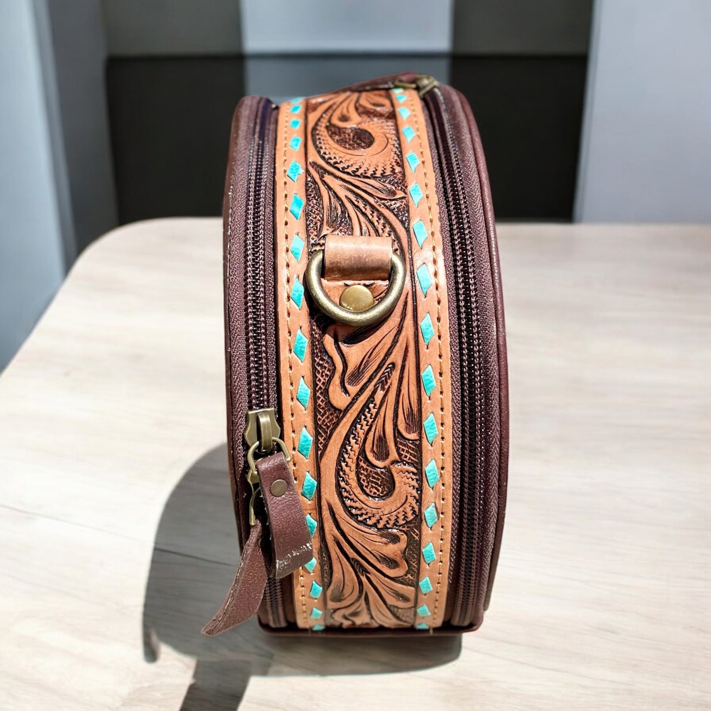 Mama tooled leather Crossbody bag