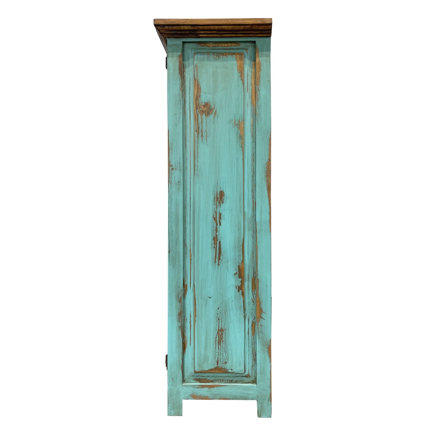 Small Rustic Cabinet for storage in Oldie Turquoise