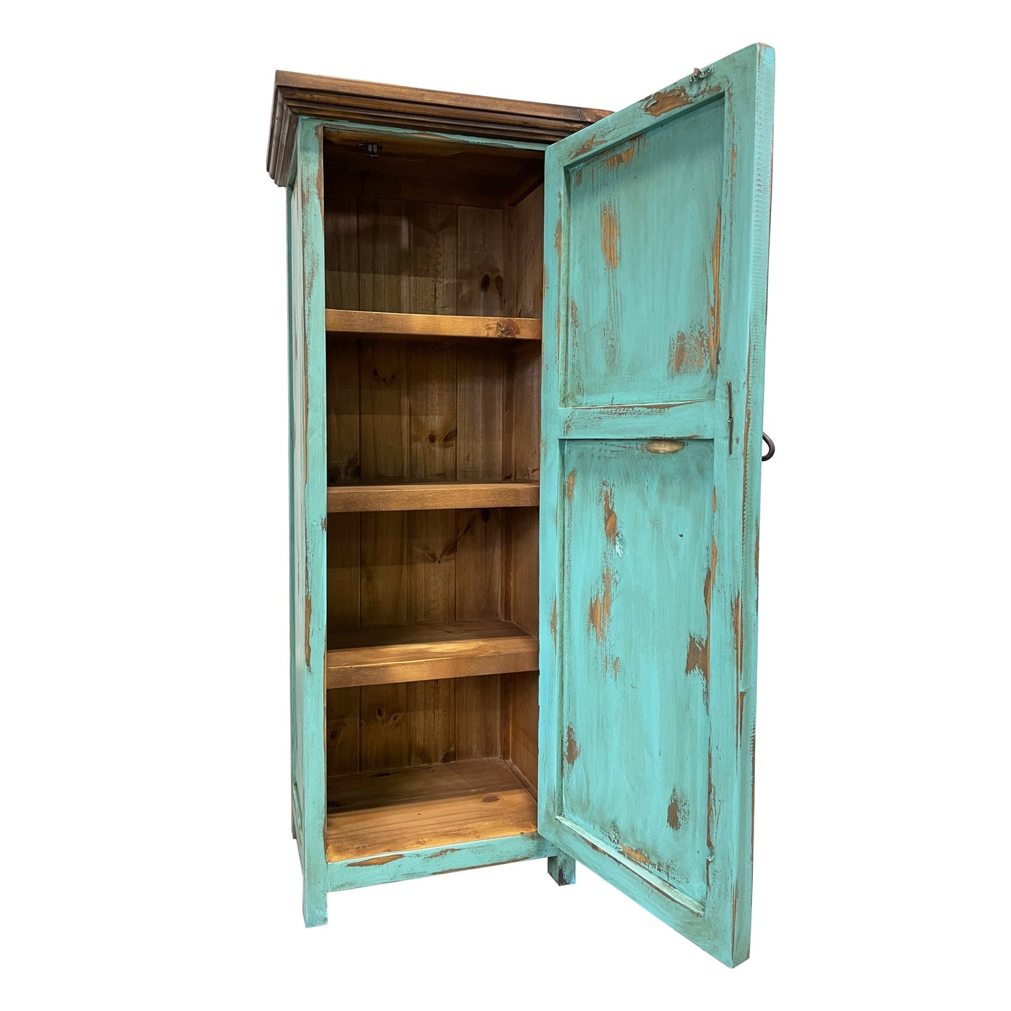 Small Rustic Cabinet for storage in Oldie Turquoise