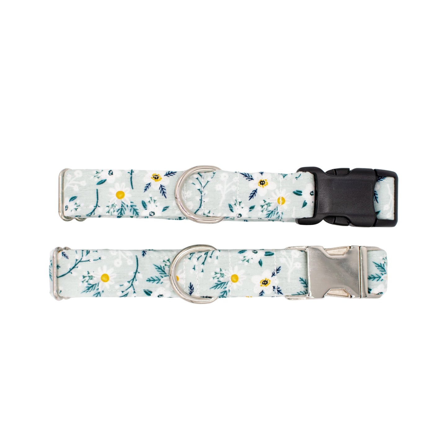 Mint Daisies Floral Dog Collar
