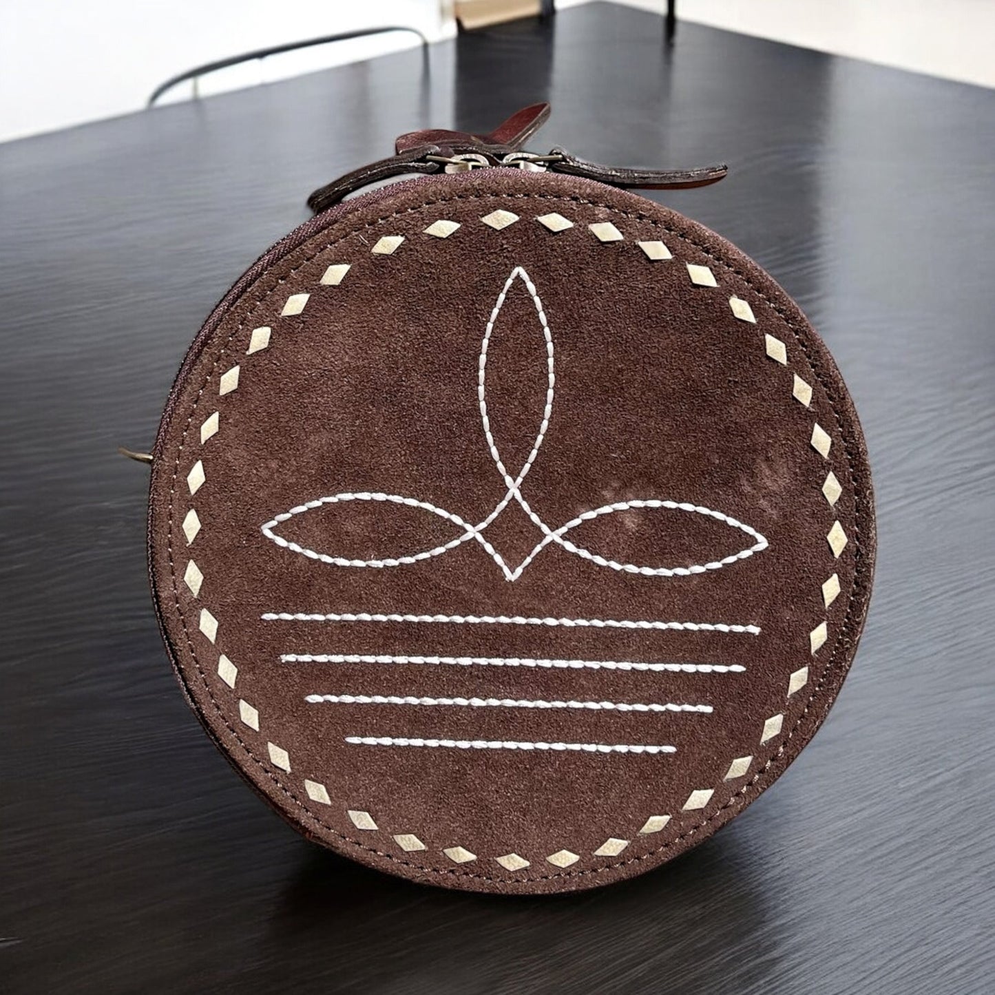 BootStitch suede canteen crossbody bag