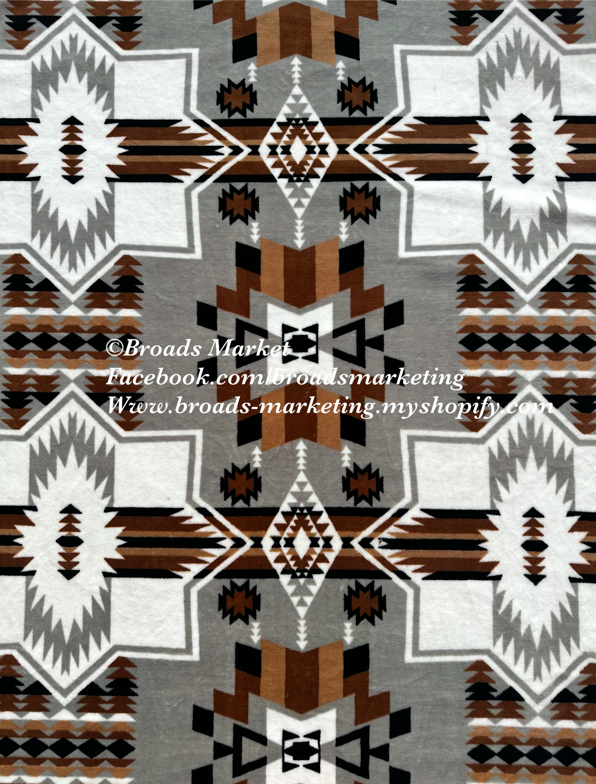 Brown & Grey Quinn Aztec Super Plush Blanket