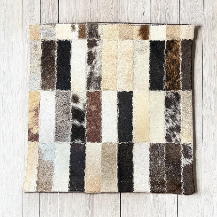 Rectangle Patchwork cowhide pillow 16”