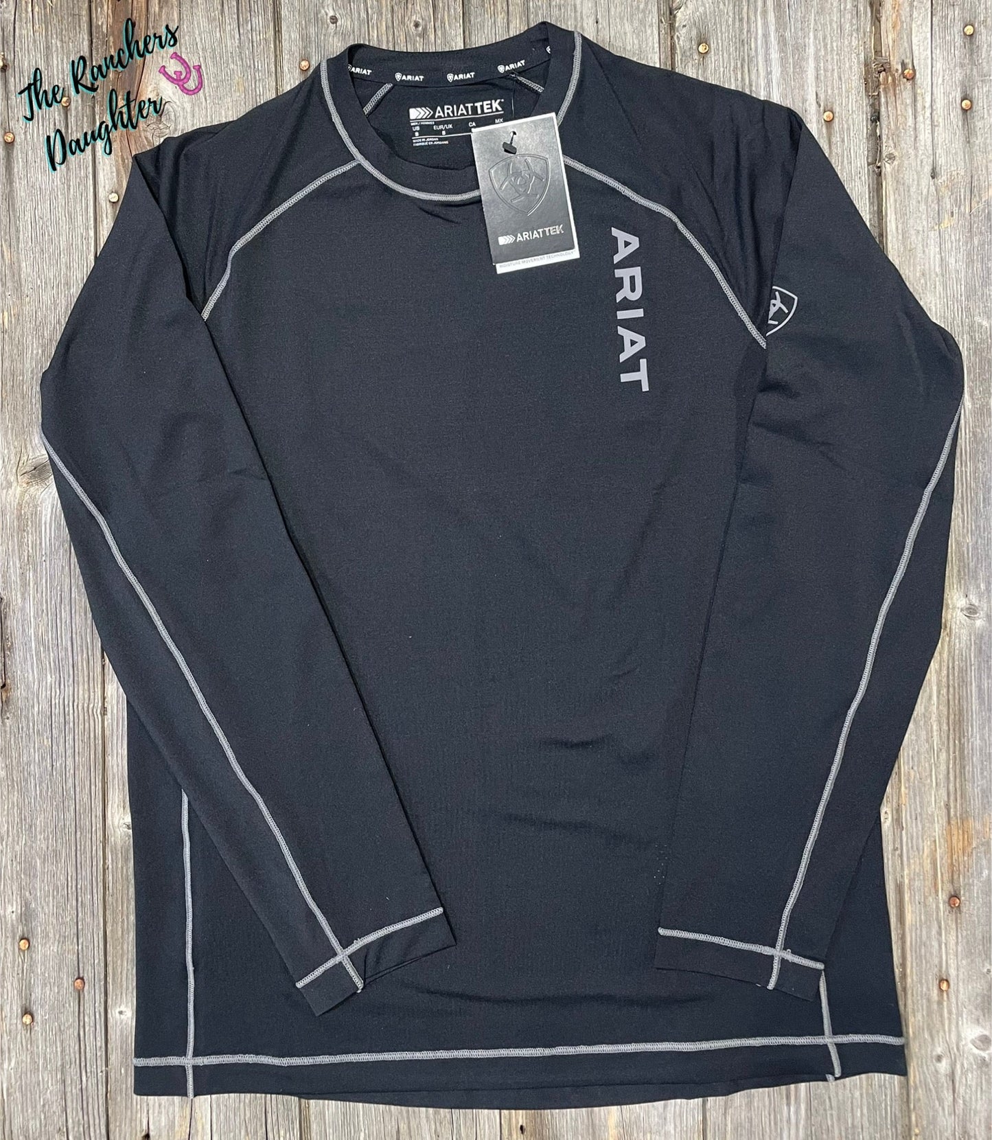 Ariat Men's Black 360 Airflow Long Sleeve Tee