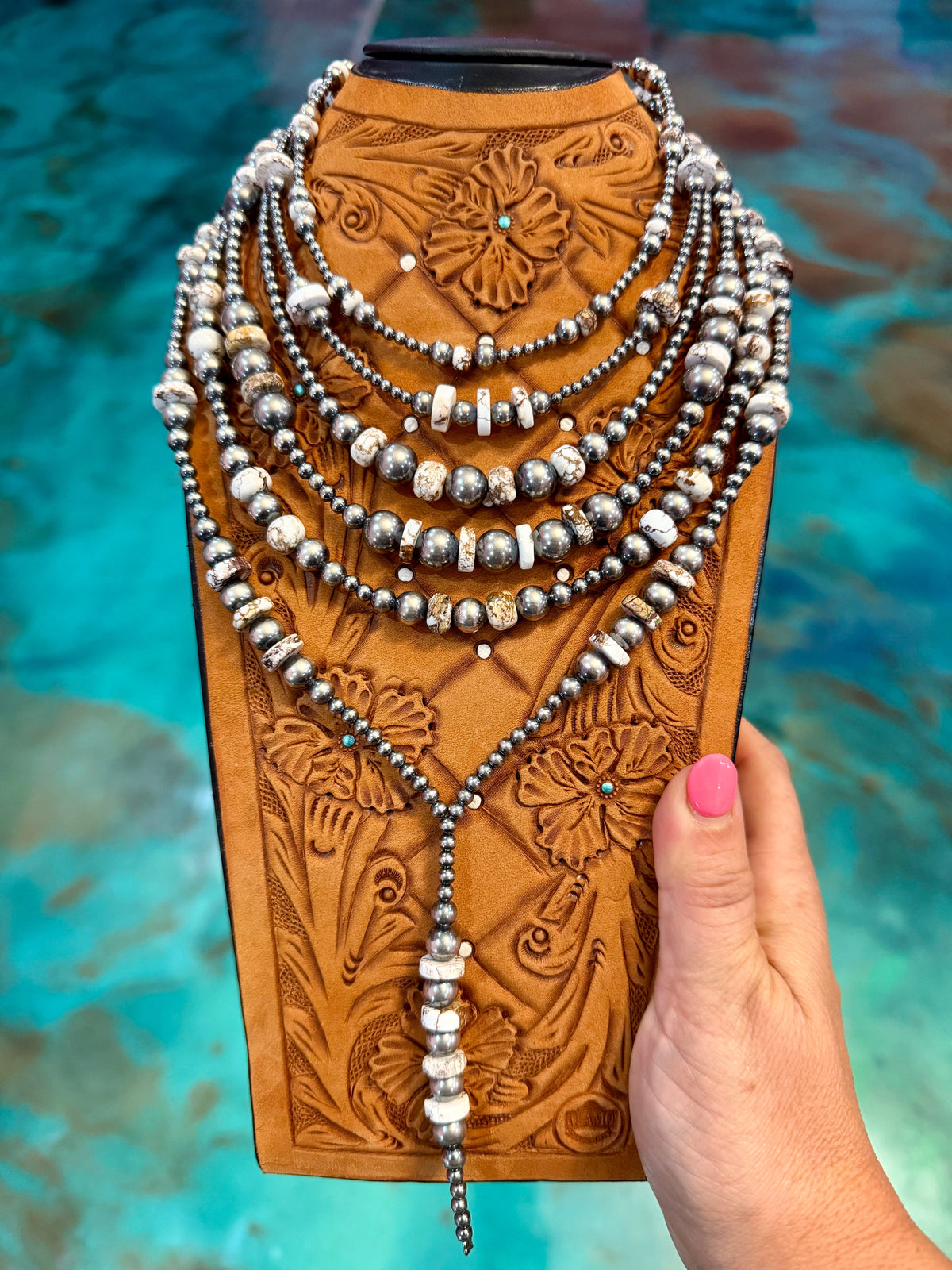 Jaci Stack – White Horse & Sterling Silver Necklaces