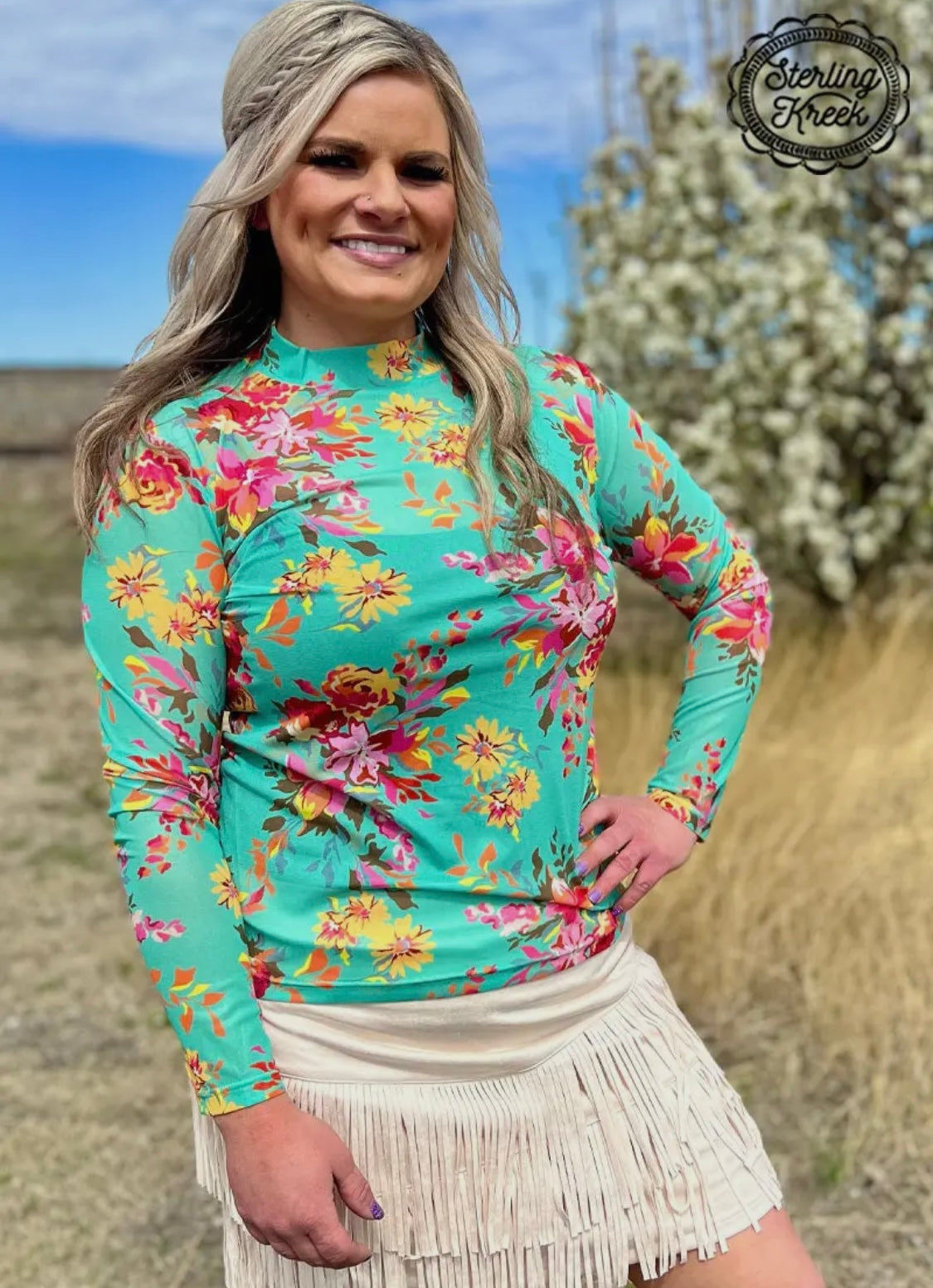 Floral Queen Mesh Top