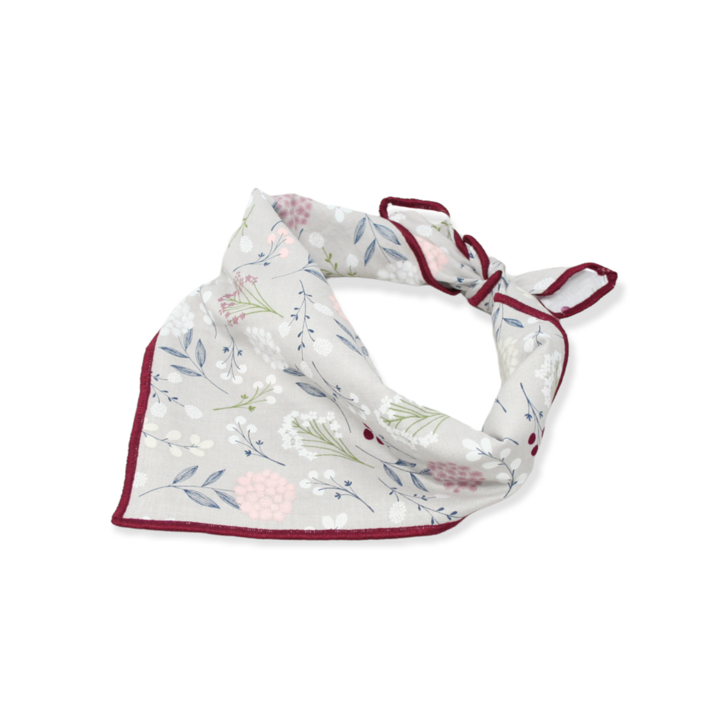 Gray Berry Leaves Dog Bandana