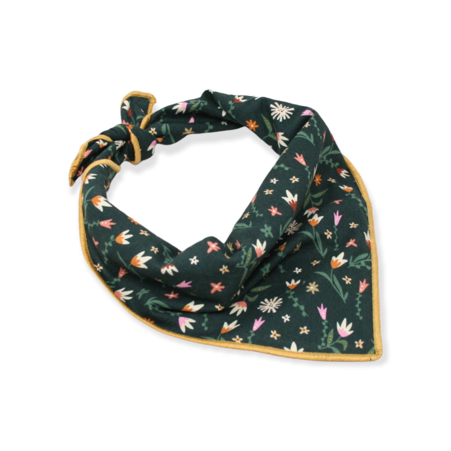 Green Flowers Dog Bandana