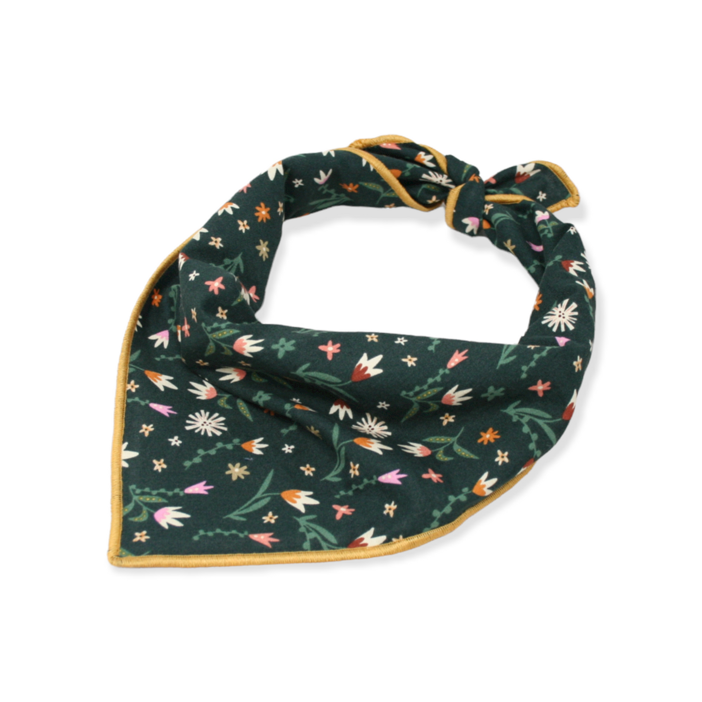 Green Flowers Dog Bandana