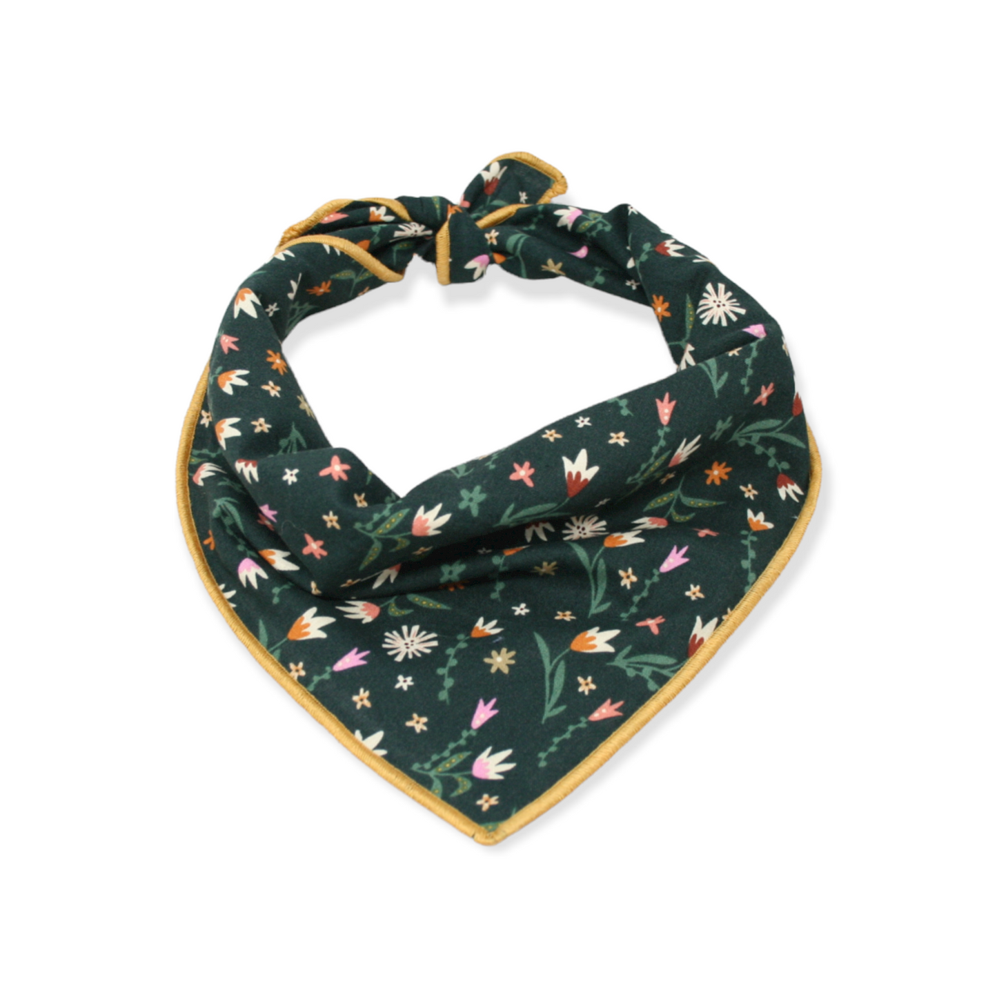 Green Flowers Dog Bandana