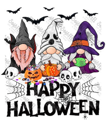 Happy Halloween Gnomes - Direct To Film Transfer / DTF - Heat Press Clothing Transfer