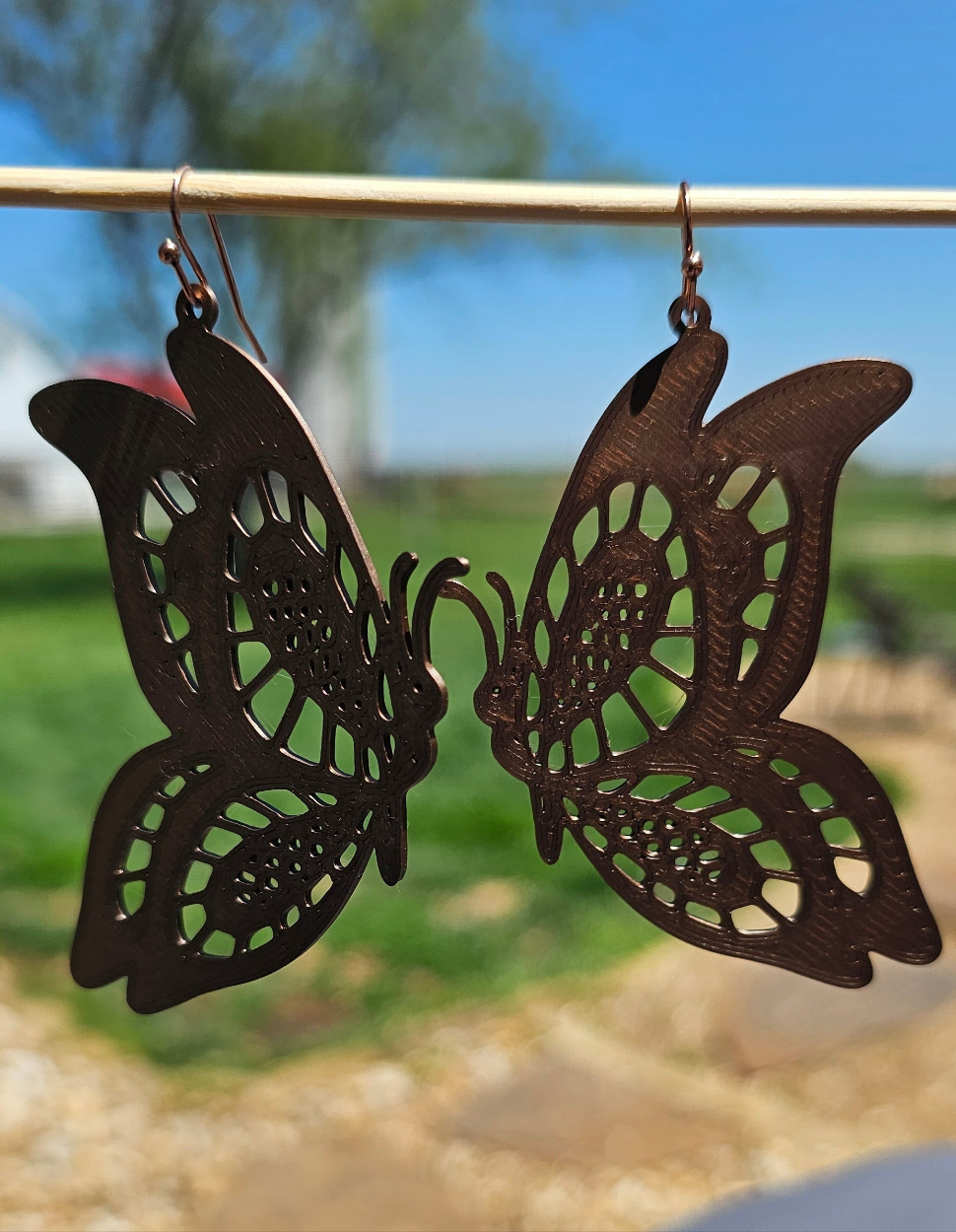 3D Print Butterfly Boho Earrings