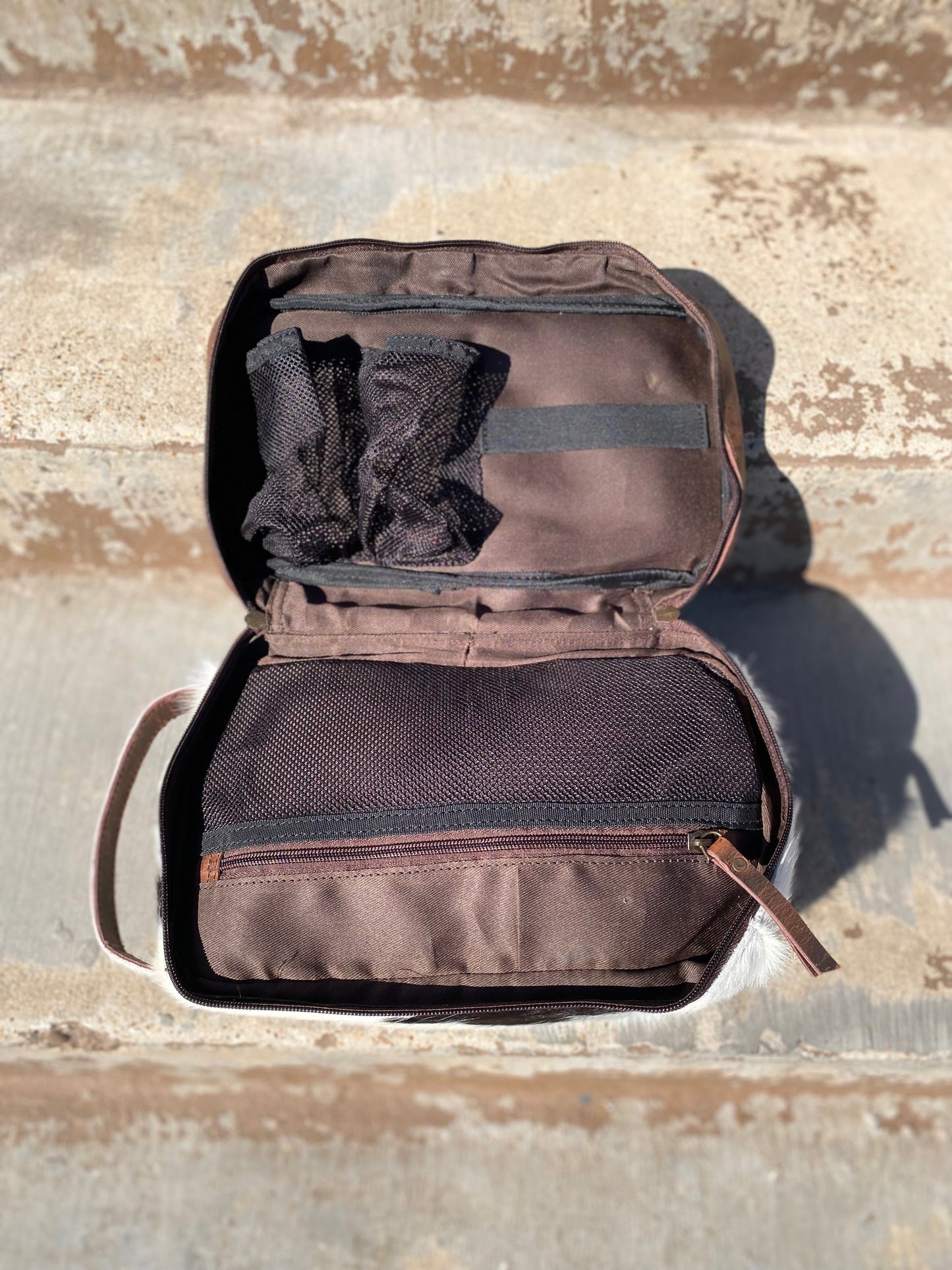 Large Vintage Leather Toiletry Bag