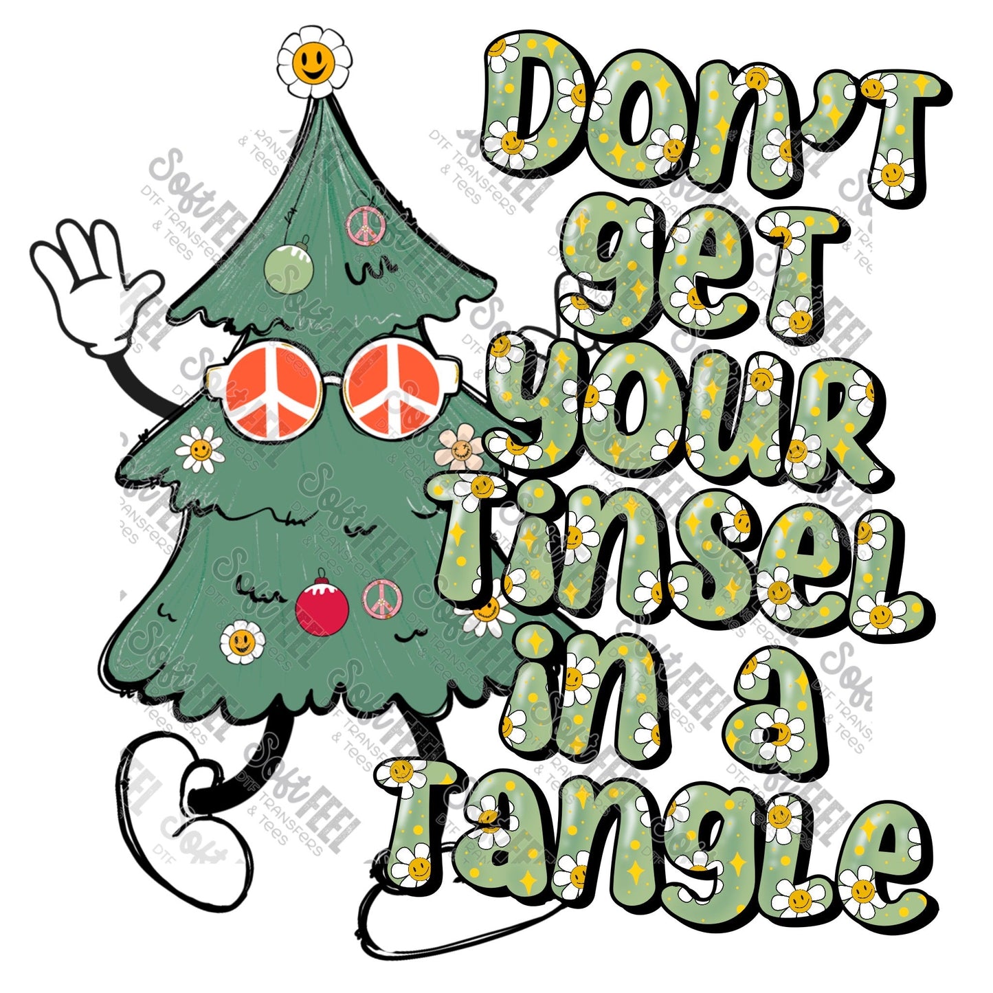 Don't Get Your Tinsel In A Tangle - Christmas - Direct To Film Transfer / DTF - Heat Press Clothing Transfer