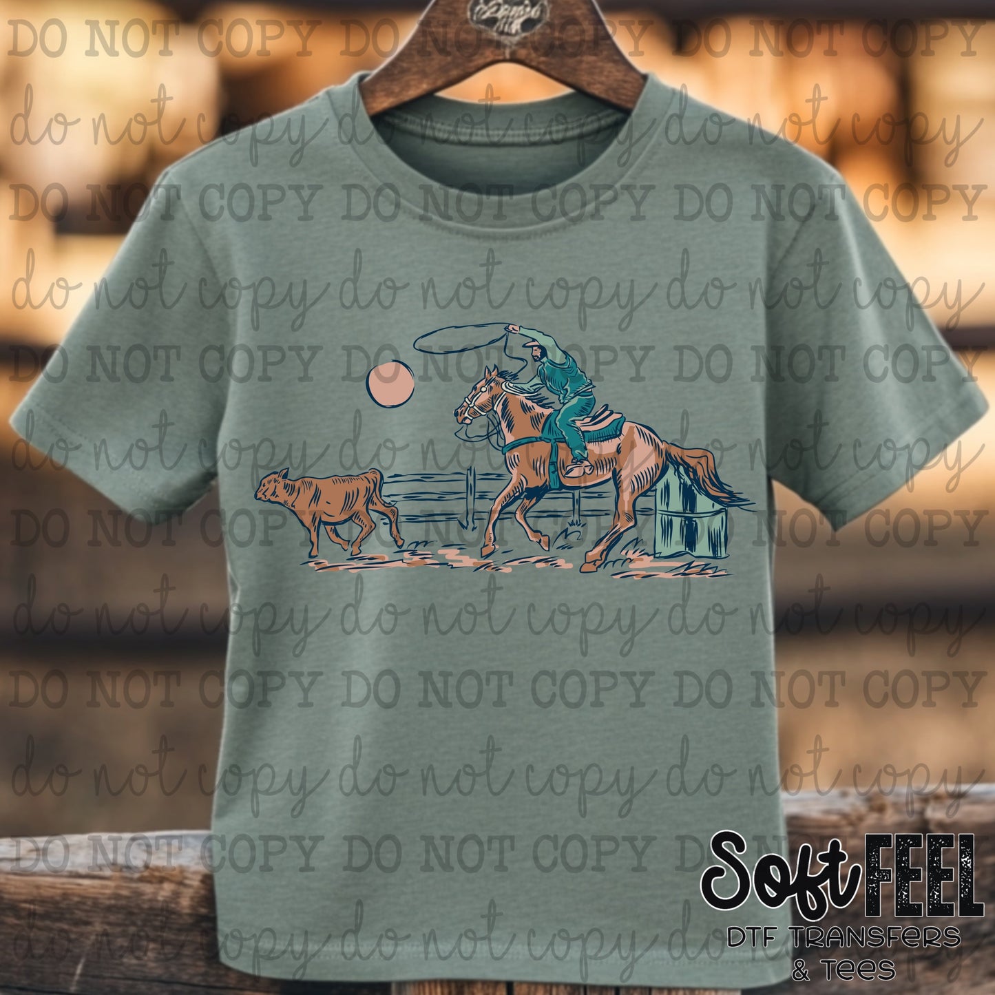 Calf Roper - country western - Direct To Film Transfer / DTF - Heat Press Clothing Transfer