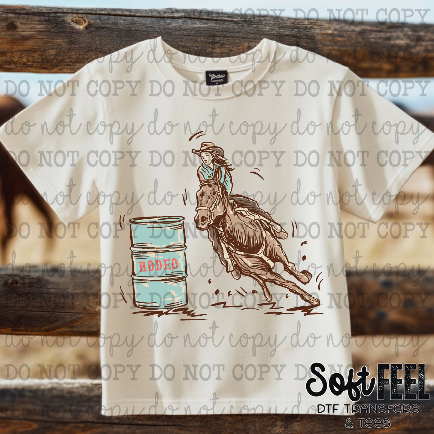 Barrel Racing cowgirl - country western - Direct To Film Transfer / DTF - Heat Press Clothing Transfer