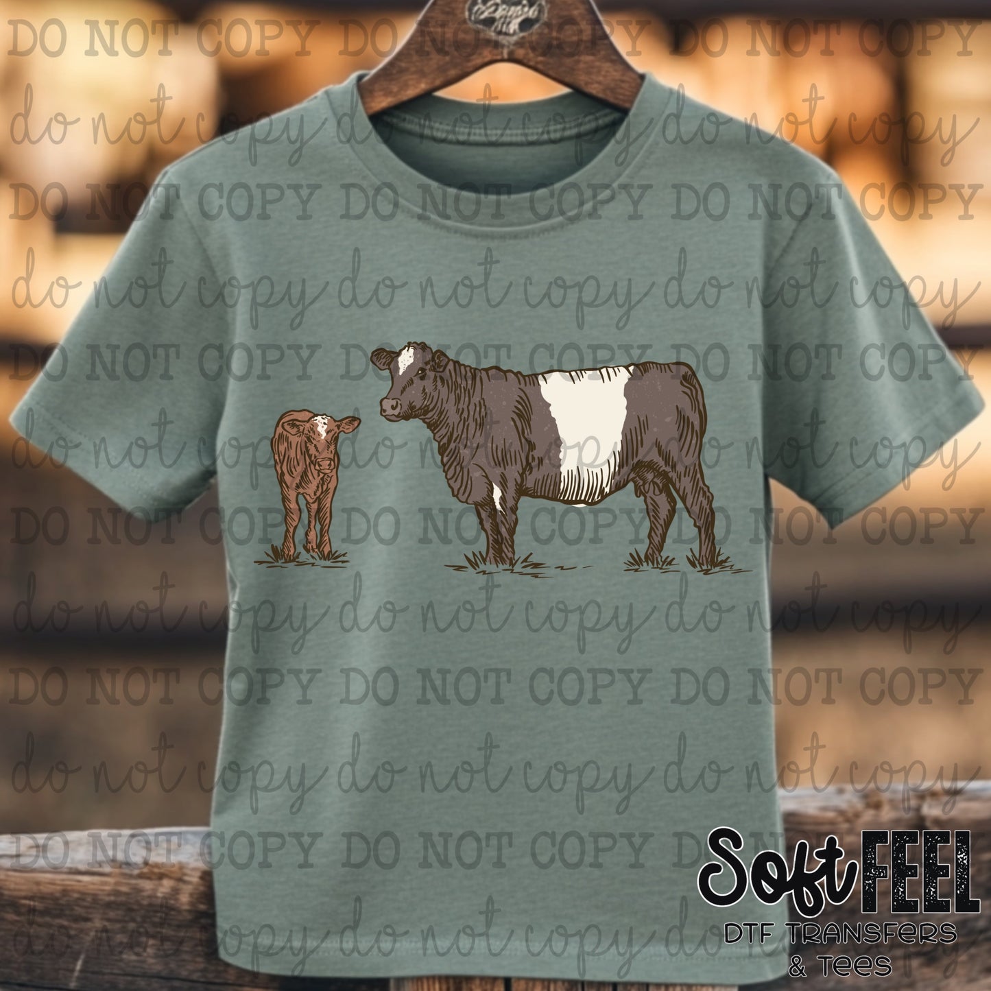 Cow Calf Pair - country western - Direct To Film Transfer / DTF - Heat Press Clothing Transfer