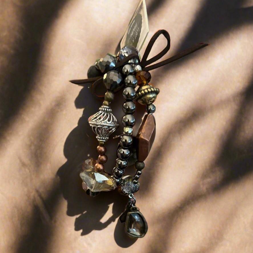 Bronze Bracelet Stack with charms