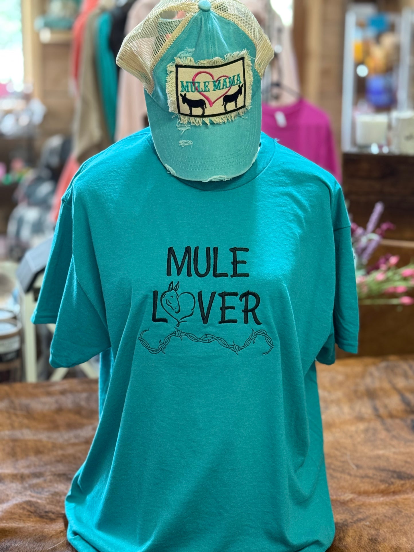 Barn Star Swag Embrodiered Mule/Horse Lover Tee's