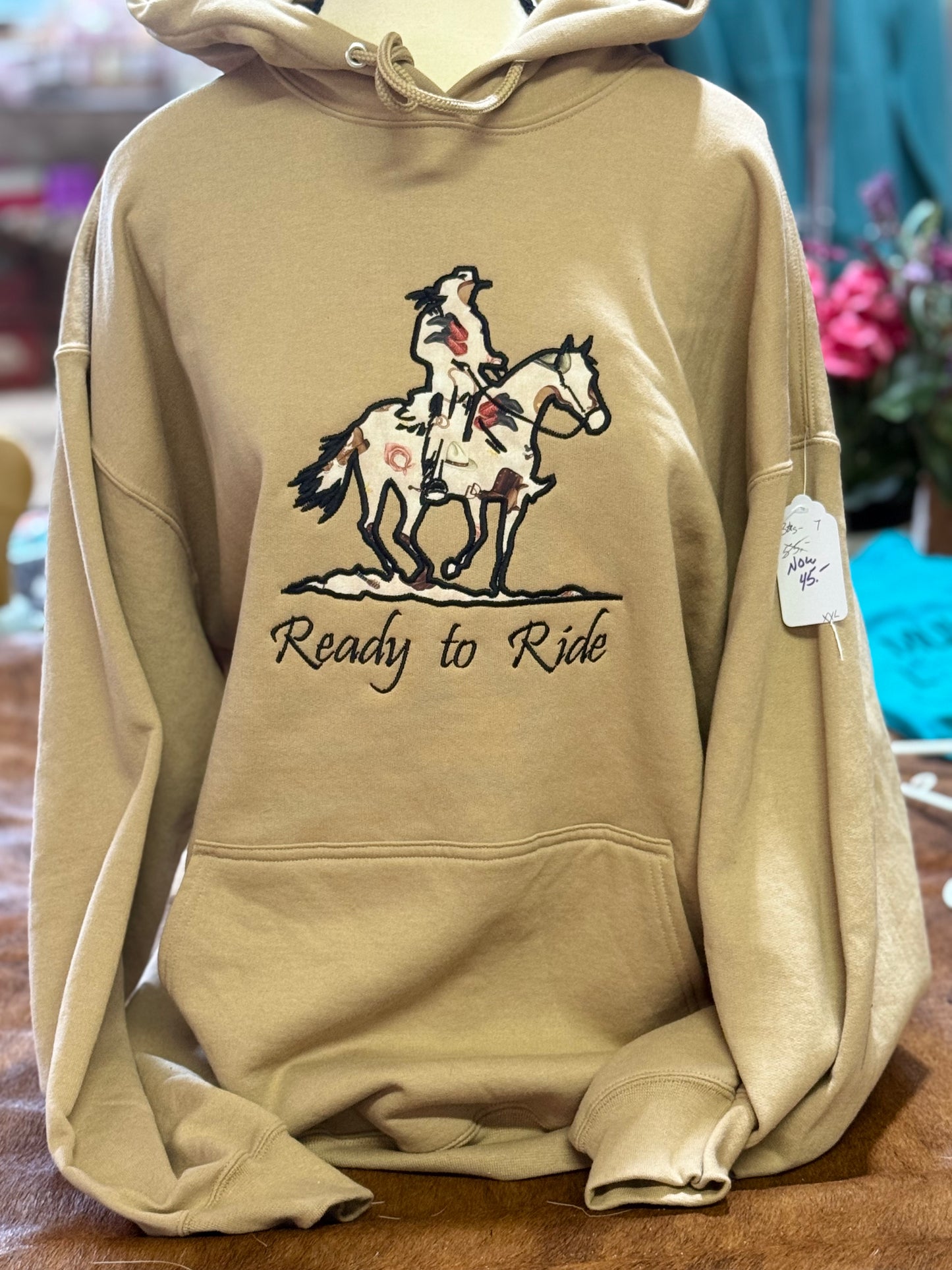 Barn Star Swag Coral Embrodidered Ready To Ride l Hoodie