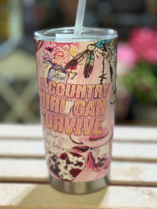 20 oz A Country Girl Can Survive Tumbler