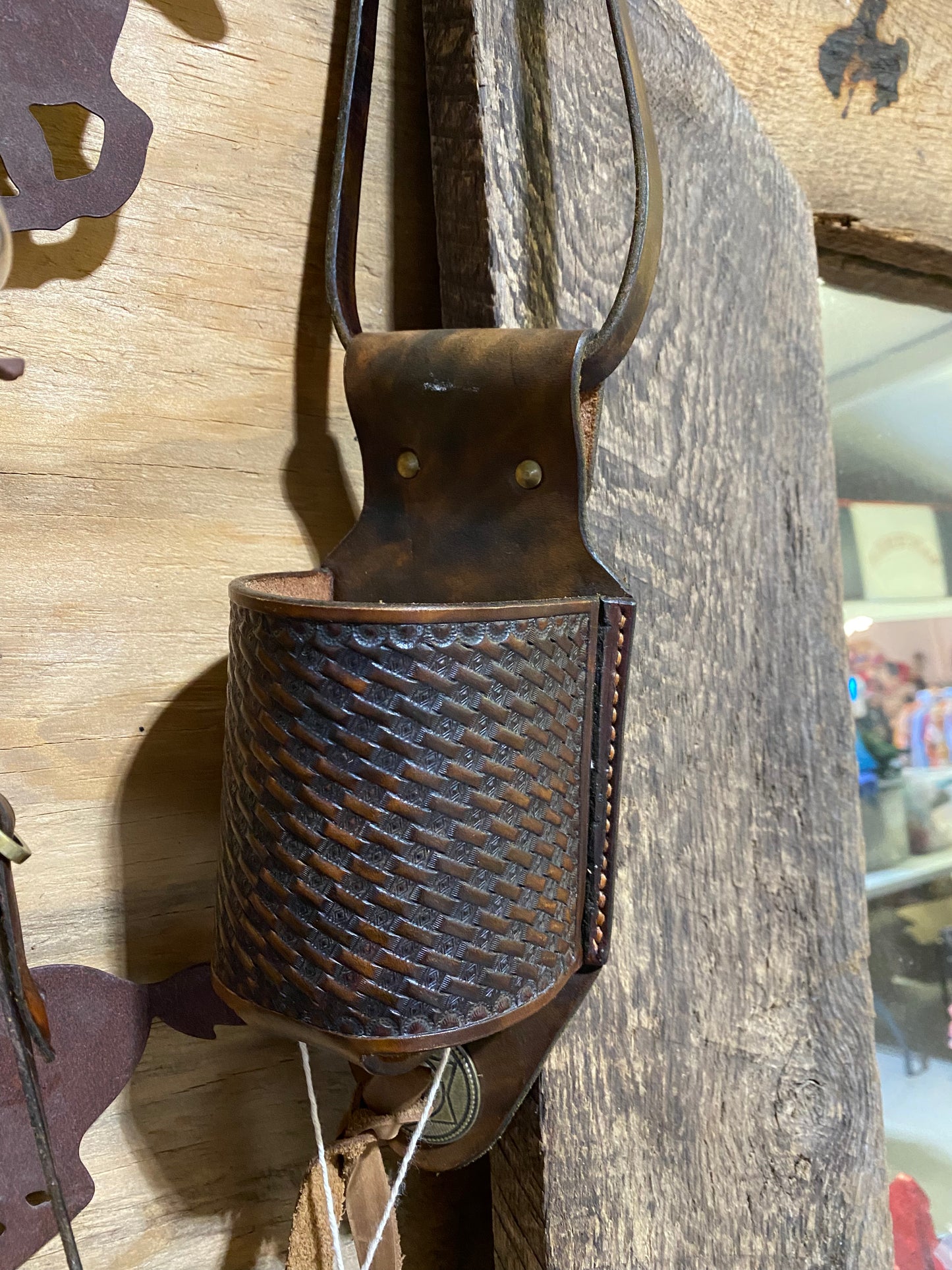 Leather Hand Painted Beverage Holder