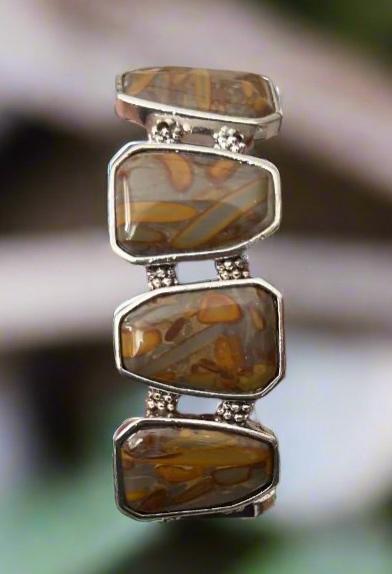 Fashion Bumble Bee Jasper Stretch Bracelet