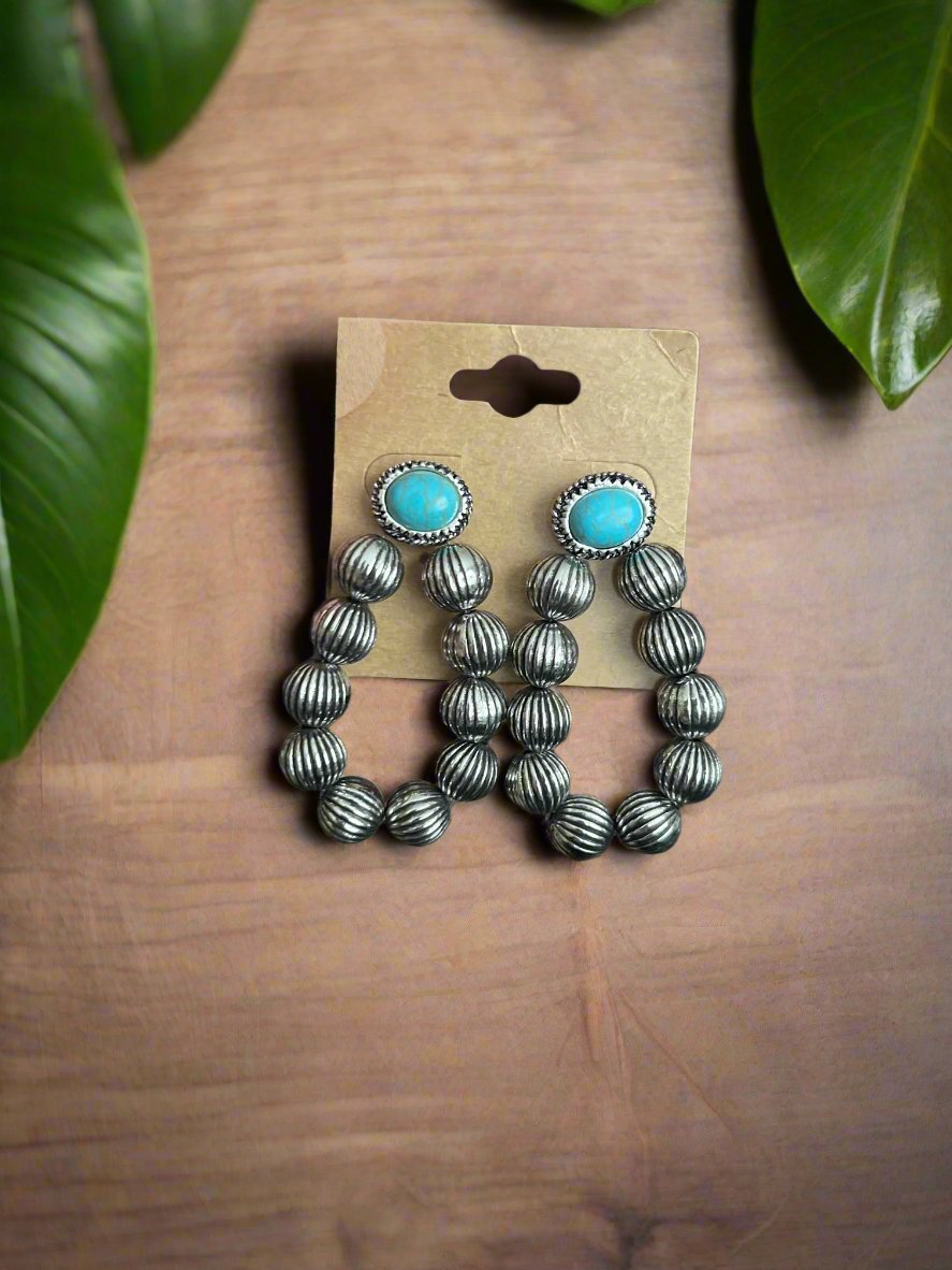 Navajo Turquoise Stud Hoops