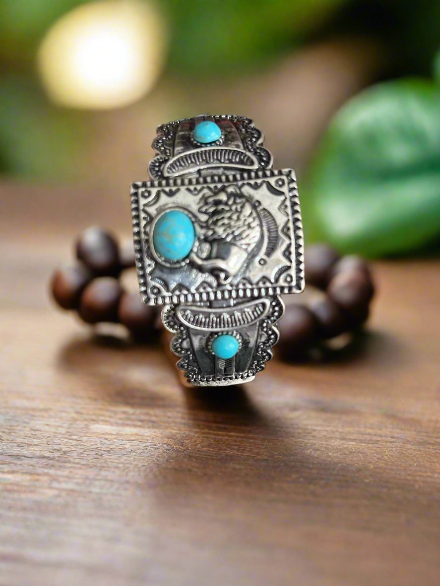 Buffalo Turquoise Stretch Bracelet