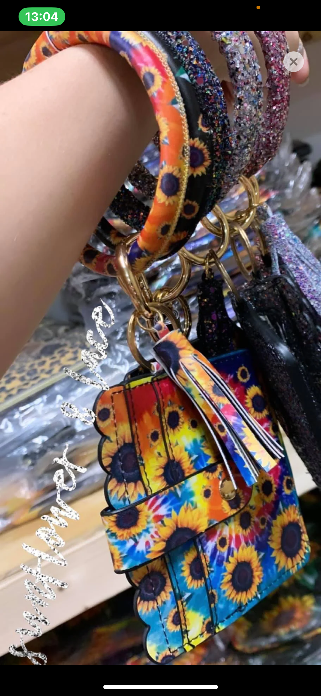 Tie Dye Sunflower Wristlet