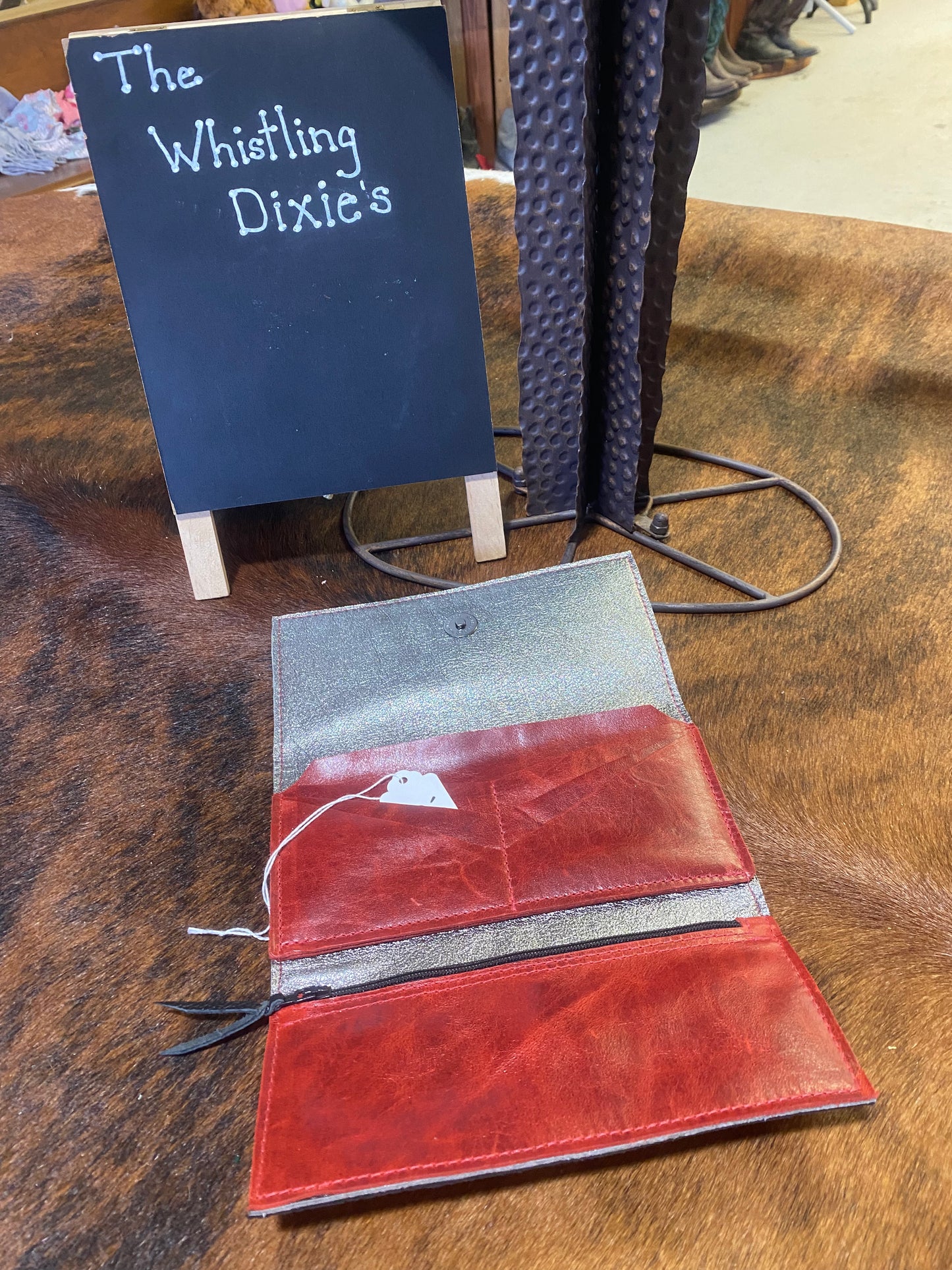 Red and Black Handmade Leather Wallet