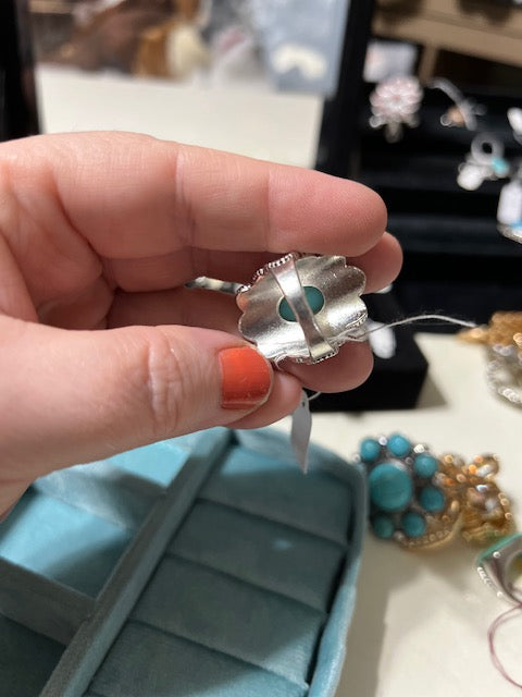 Turquoise Fashion Ring Size 6.5