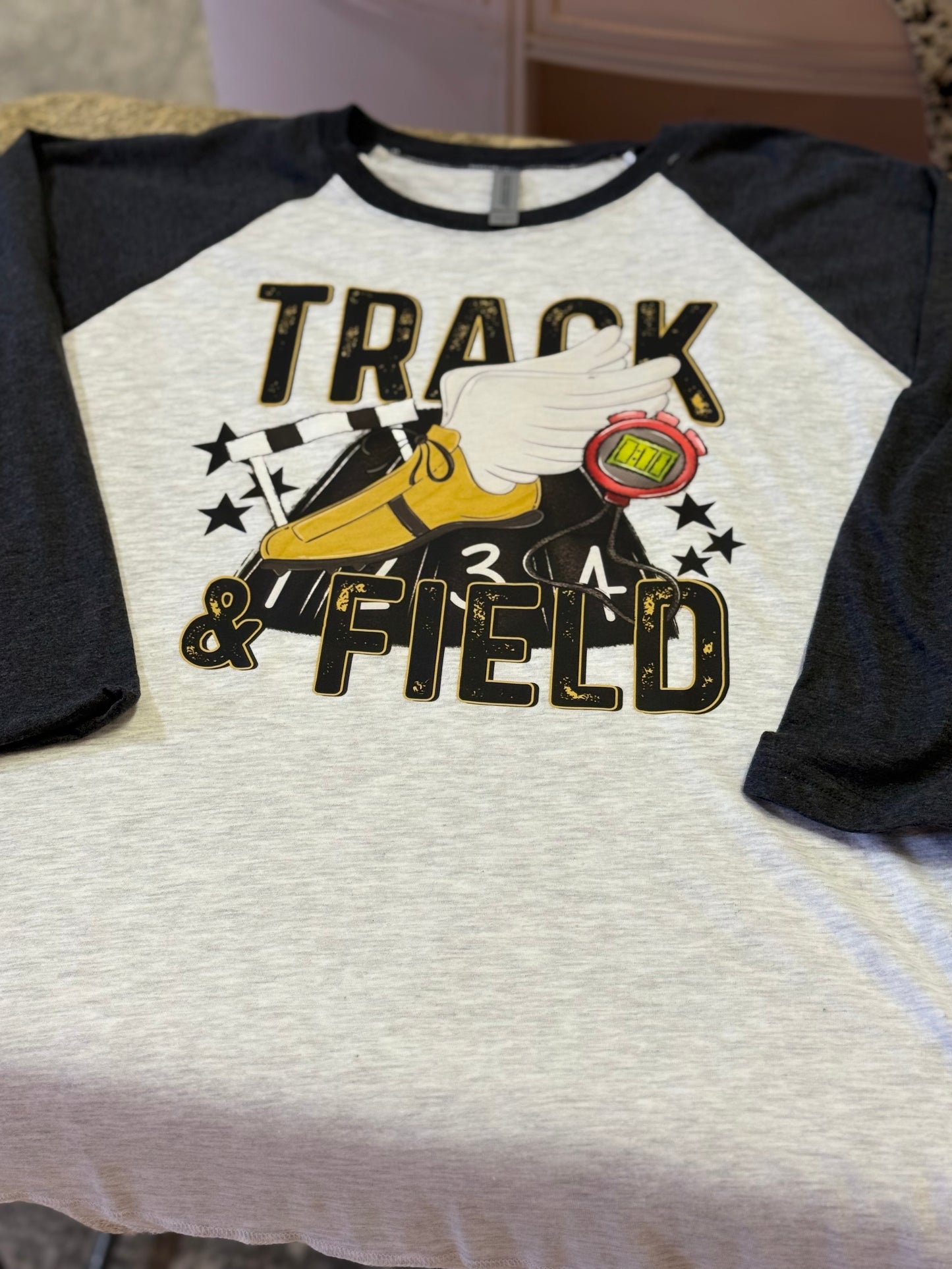 Track and Field Raglan Tee **Can Be Customized**