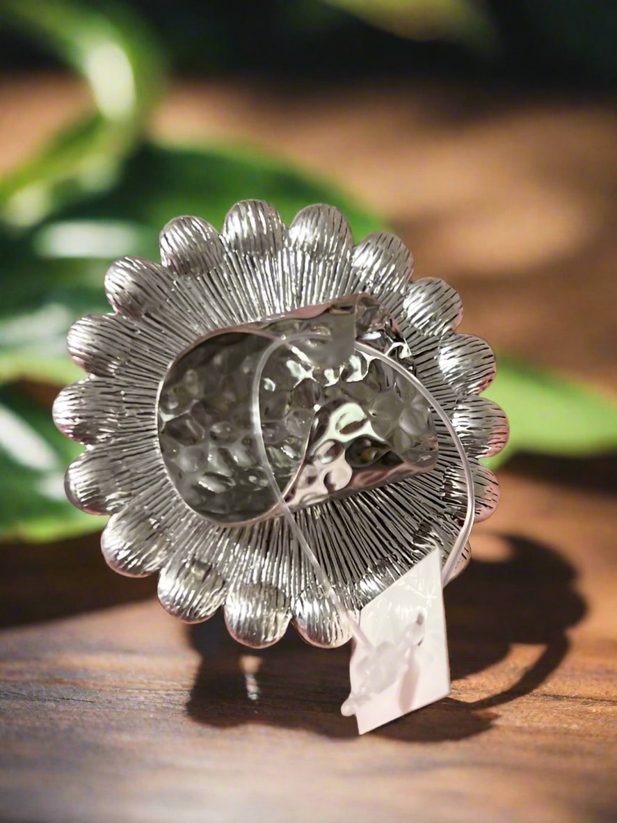 Sandra Ling Buffalo Coin AB Cuff Ring