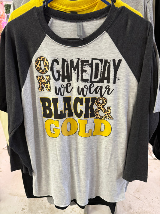On Game Dy We Wear Black and Gold tee