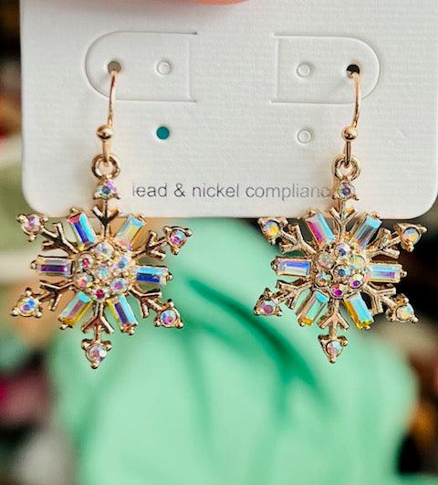 Snowflake AB Dangle Earrings