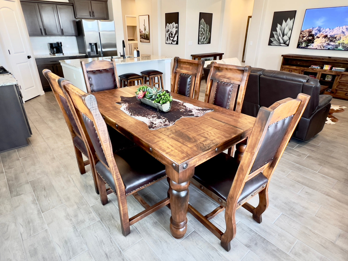 Oasis 6' Rustic Dining Table in Chestnut finish (*Only Table*)