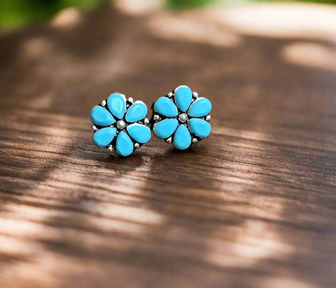 Turquoise Daisy Studs