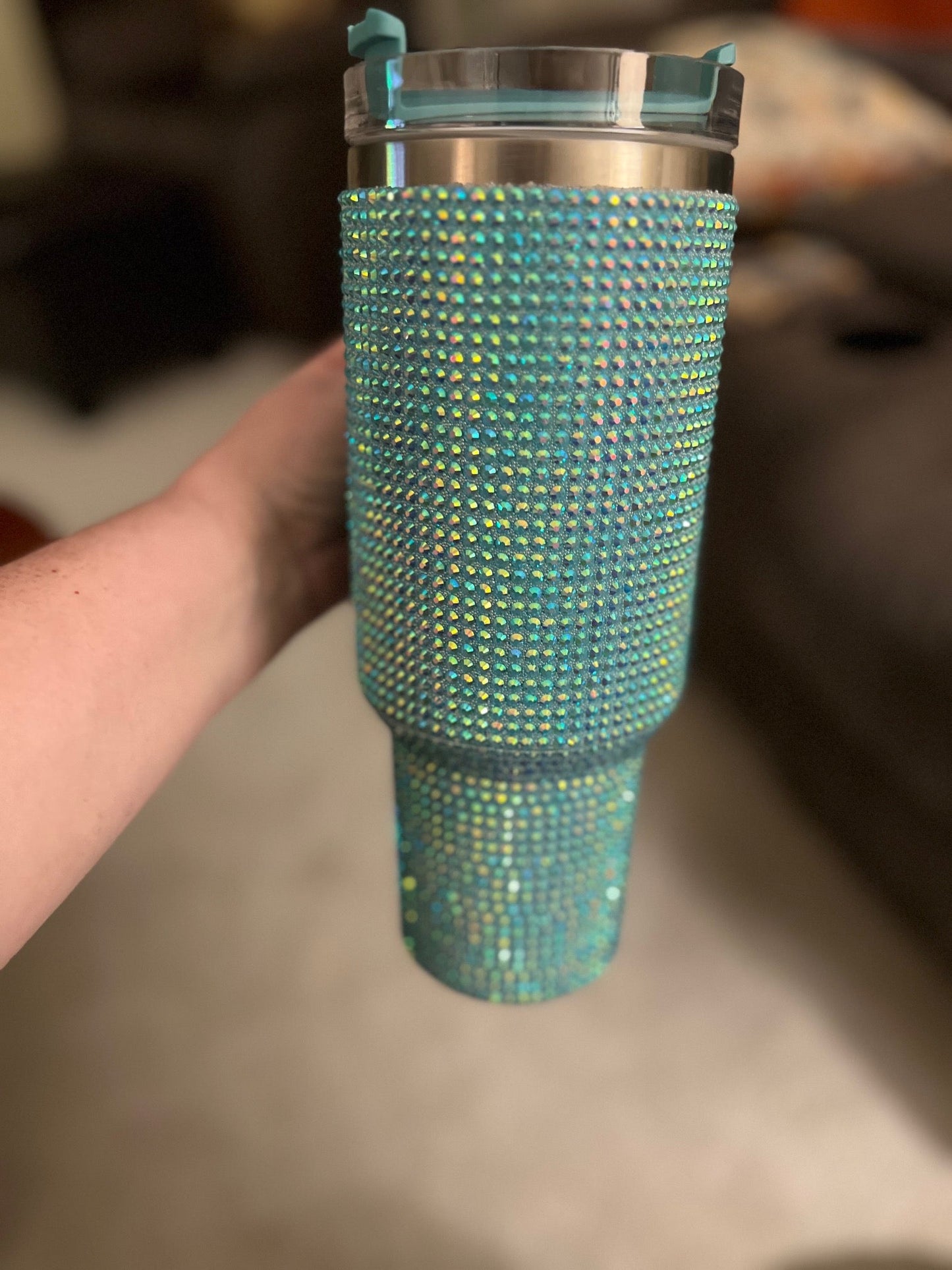 Turquoise 40oz Crystal Bling Tumbler