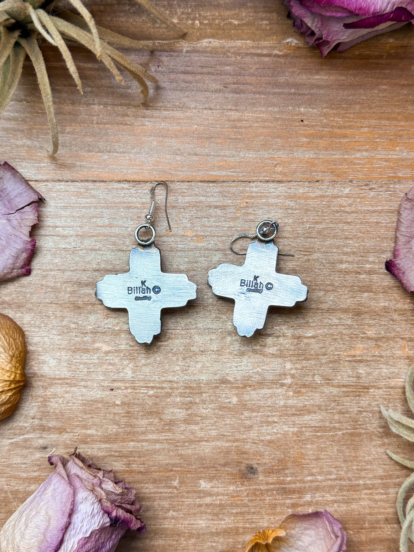 Sterling Silver Zia Dangle Earrings – Native Made by K. Billah