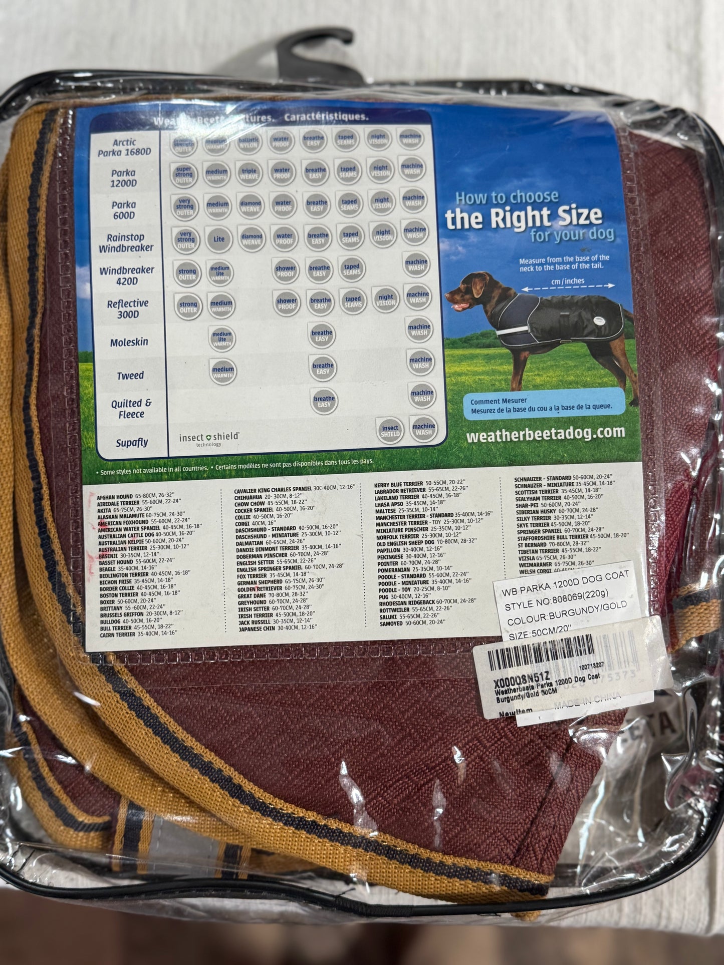 Weatherbeeta Dog parka 1200D