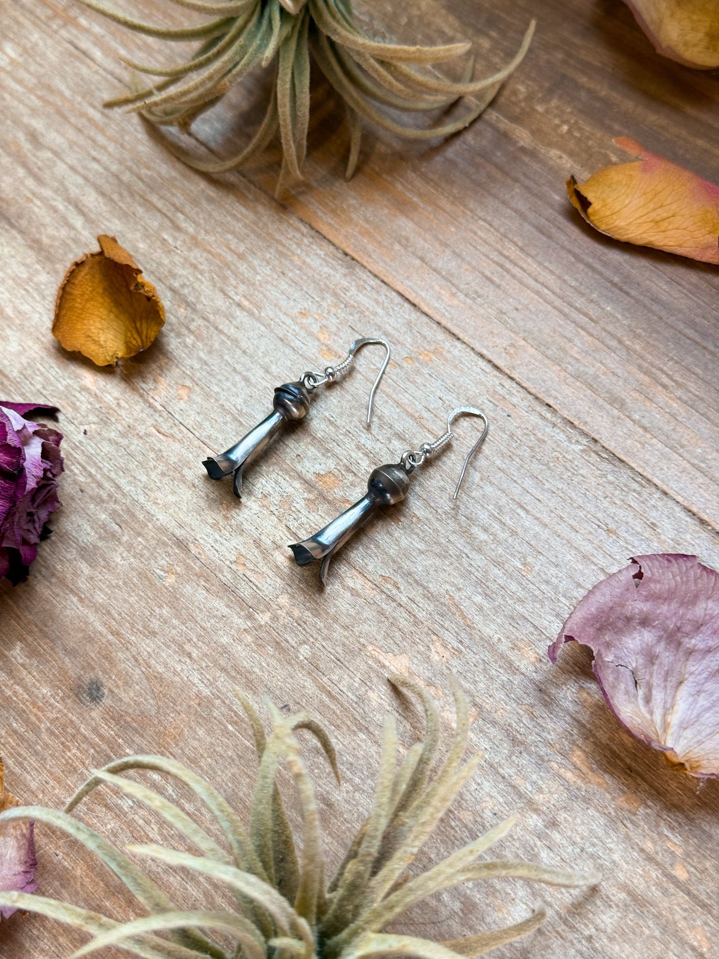 Sterling Silver Medium Blossom Dangle Earrings