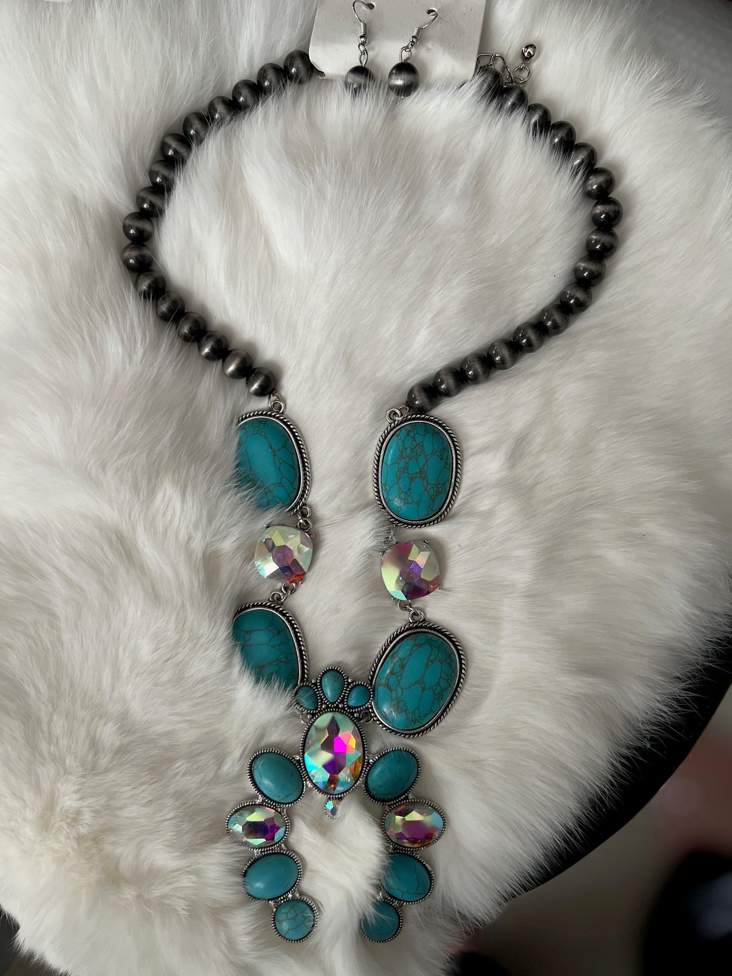 Southern Grace Silver & Turquoise Necklace Set