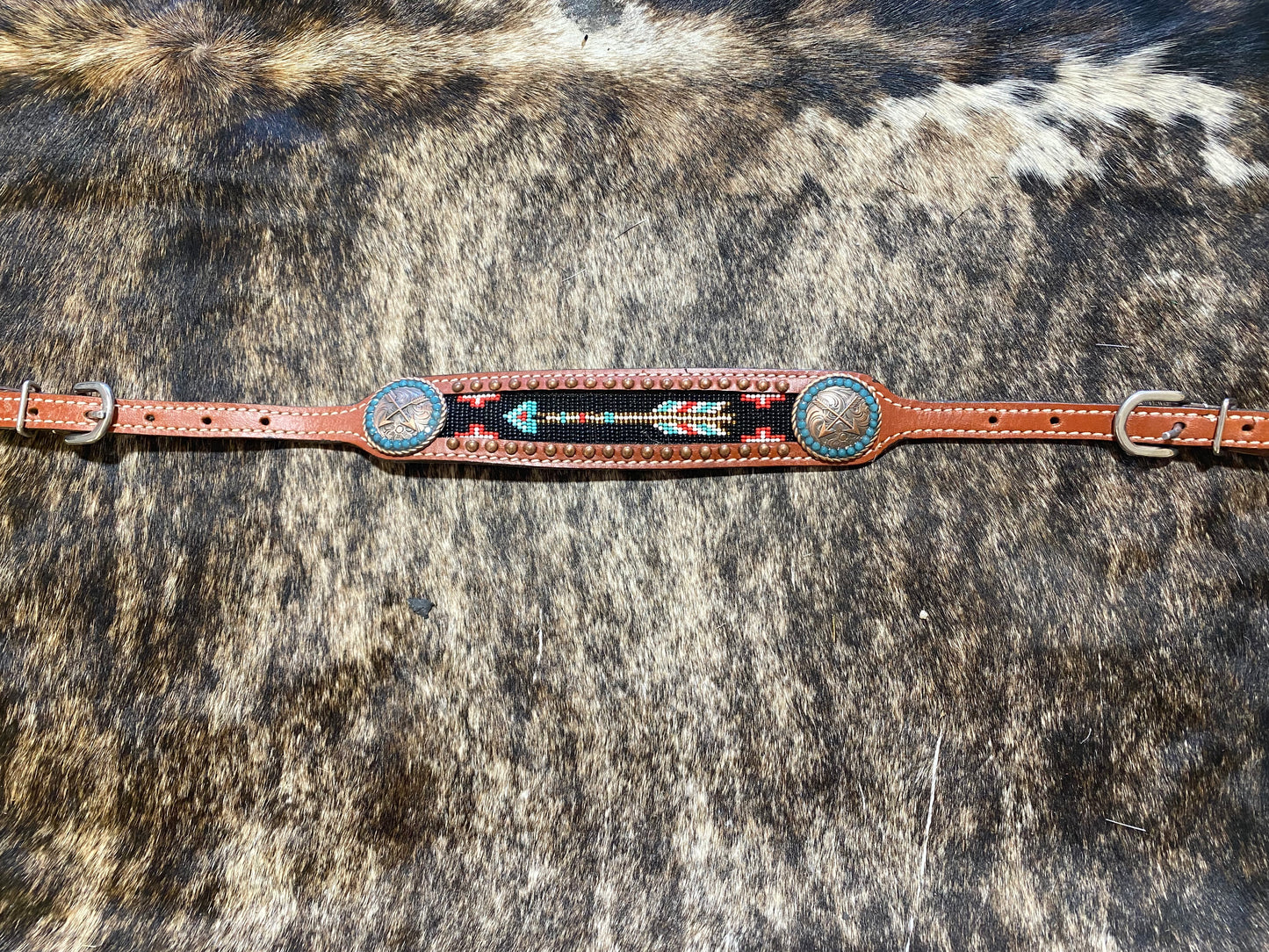 Seed Bead inlay Arrow Wither Strap- New