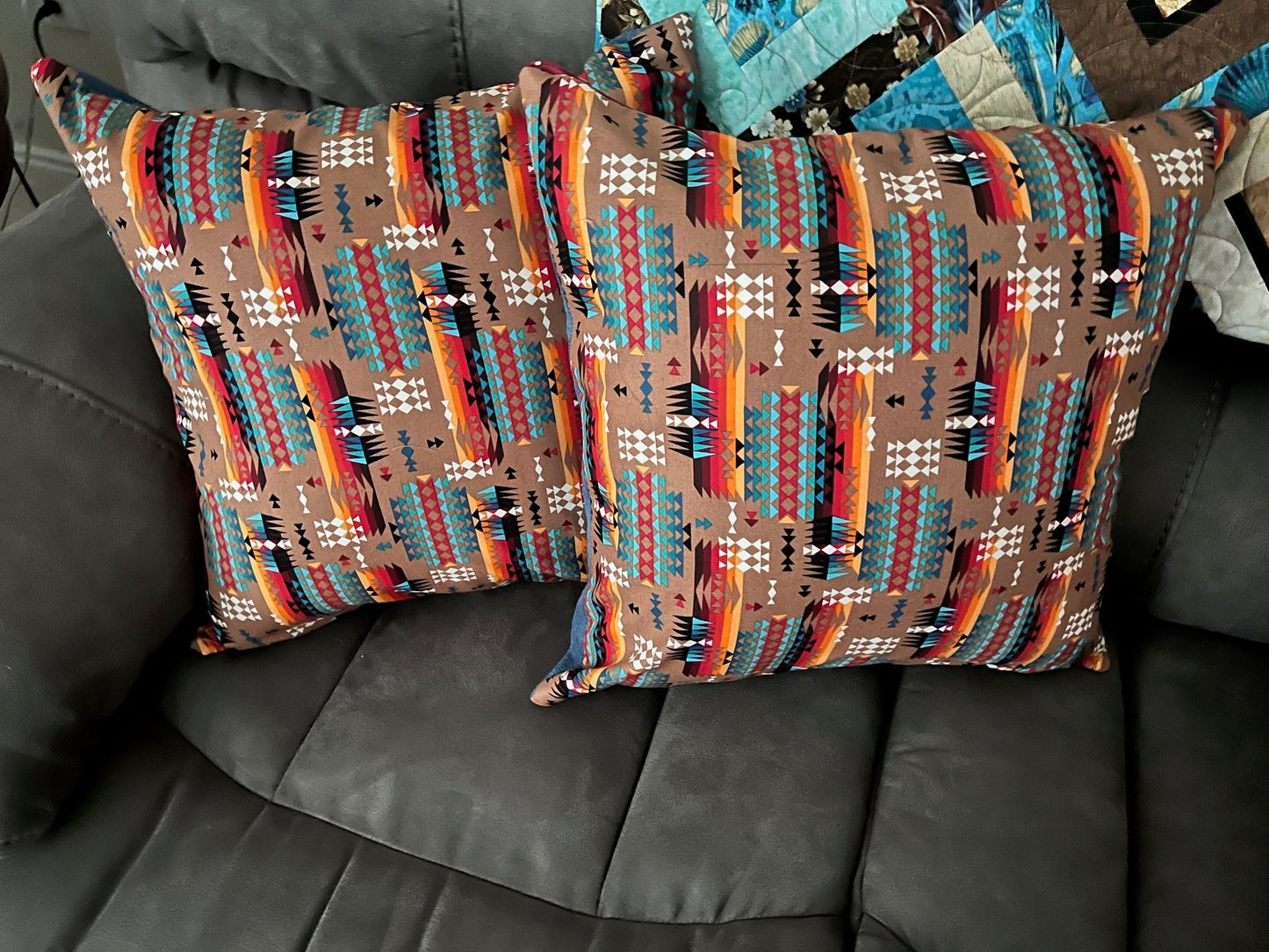 Brown Aztec Western Style Pillow 18 inch Covers