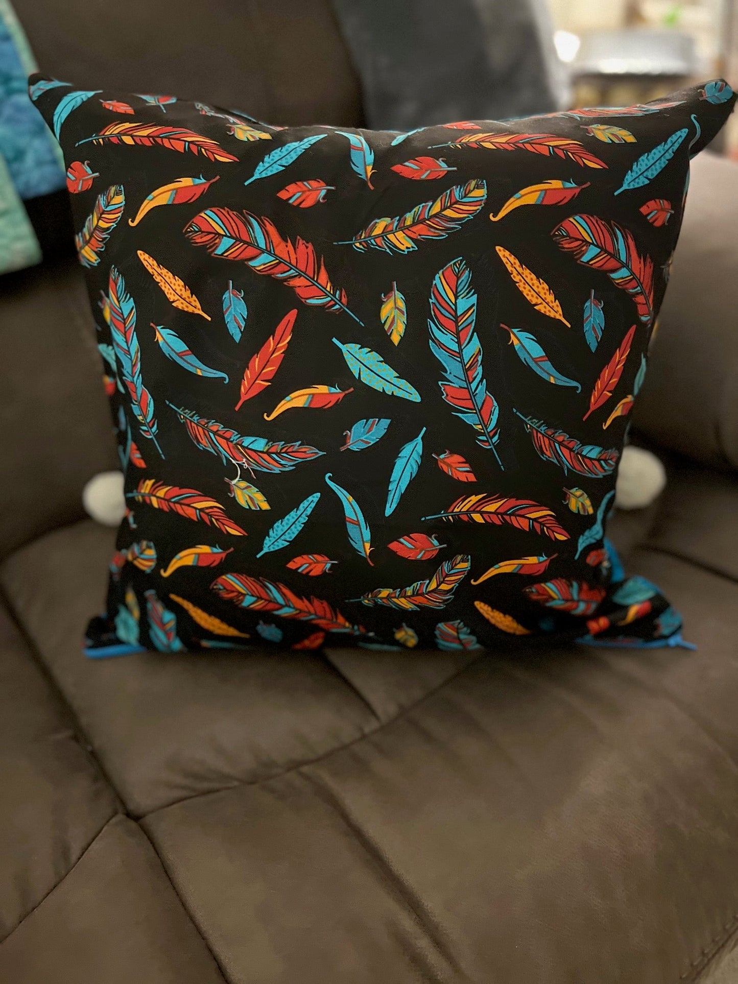 Feathers and Floral Western Style Pillow Covers