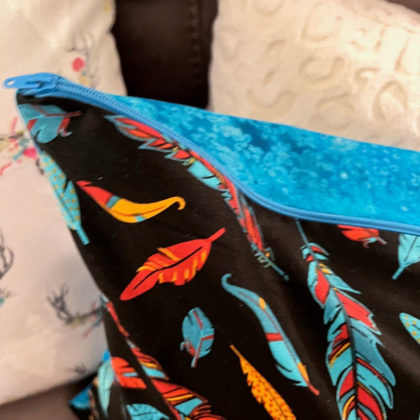 Feathers and Floral Western Style Pillow Covers