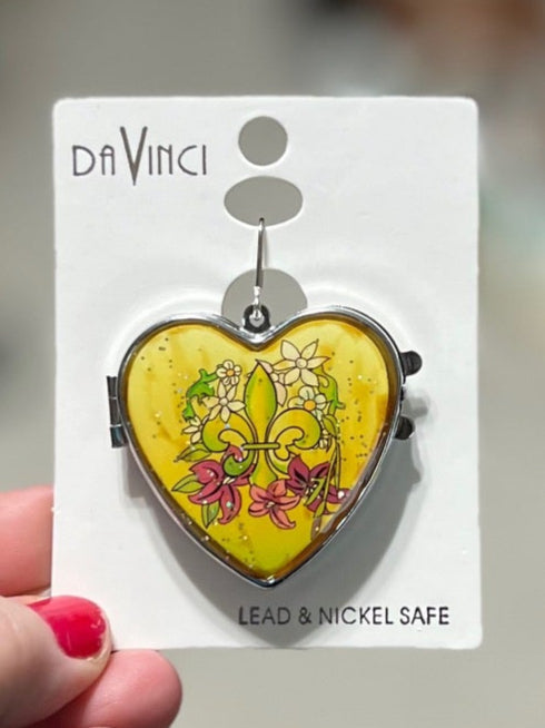 2 sided /Boho Hippie Love and Faith Mirror Locket Pendant - Multi