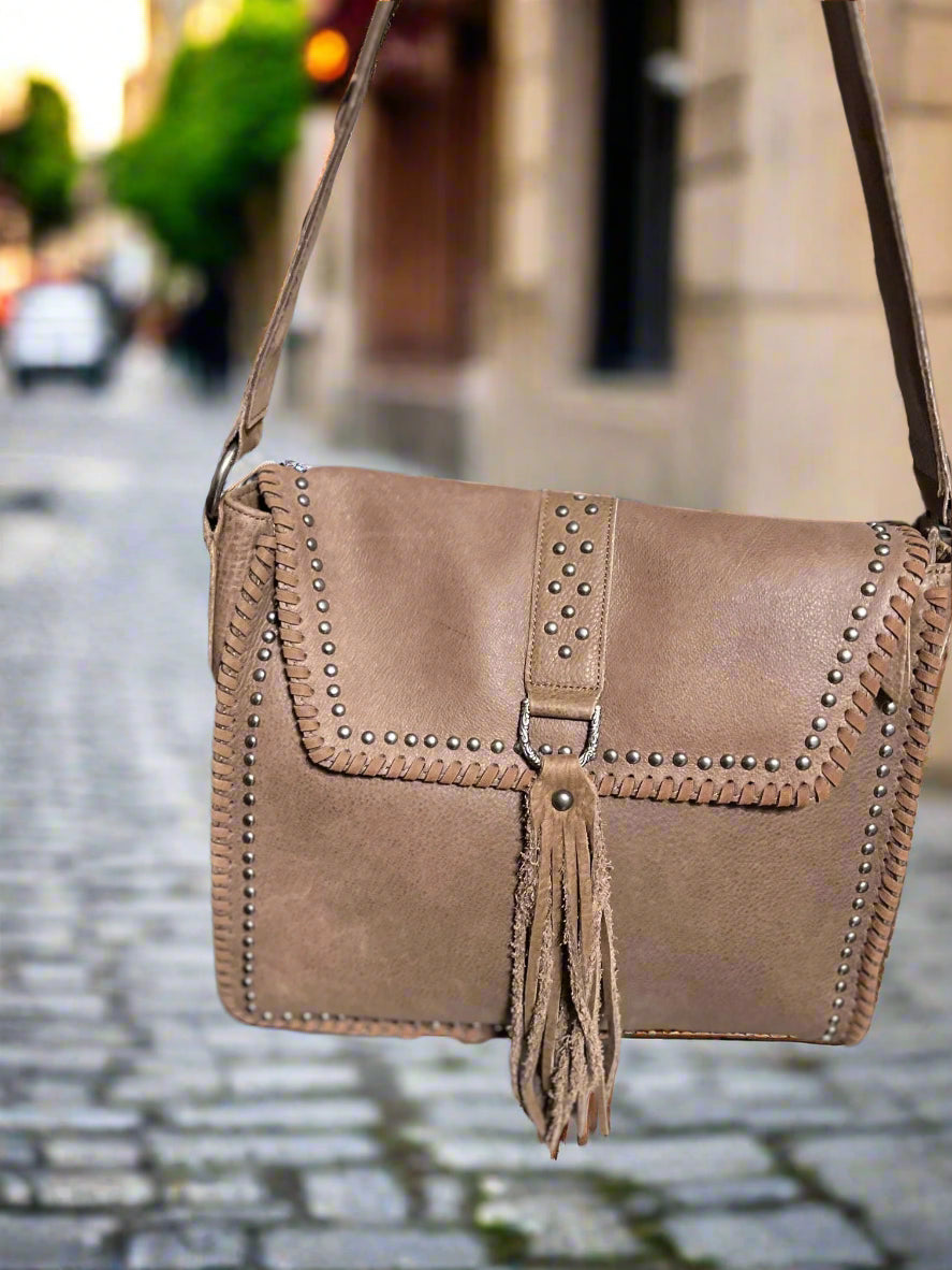 Delila Genuine Leather Western Shoulder Handbag
