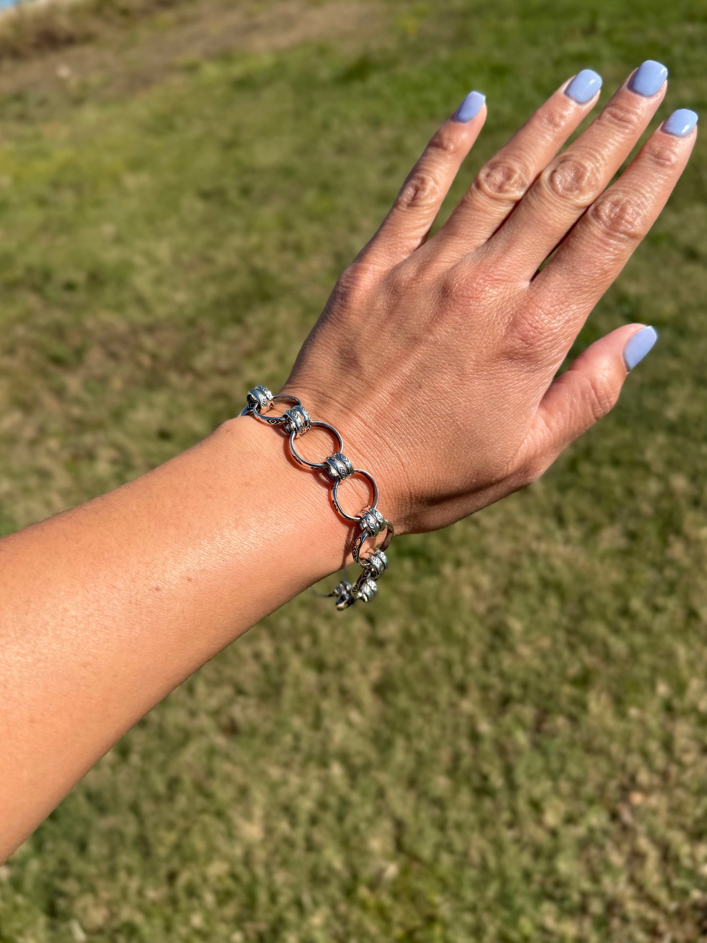 Sterling Silver Medicine Man Eye Charm Chain – 7" + 2" Extender – Artist Jason Ogg